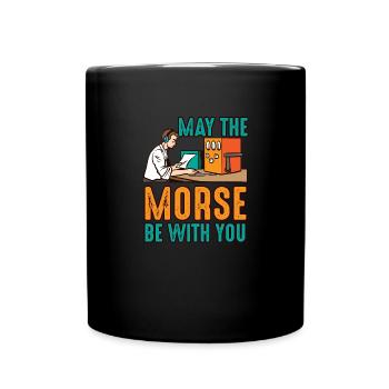 Amateur Morse Be mit Amateurfunk - Tasse einfarbig - Schwarz - Vorne