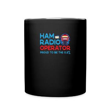 Amateur Proud To Be The 0.2% Ham Radio - Full Colour Mug - black - Front