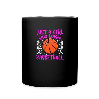 Baller Just Girl, das Basketball liebt - Tasse einfarbig - Schwarz - Vorne