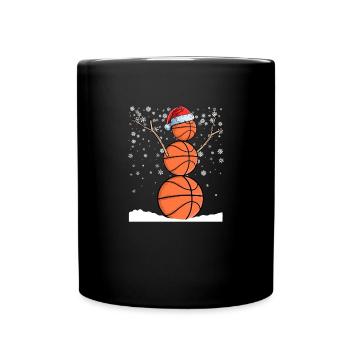 Baller Christmas Snowman Basketball - Full Colour Mug - black - Front