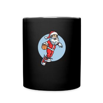 Baller Christmas Santa Claus Basketball - Full Colour Mug - black - Front