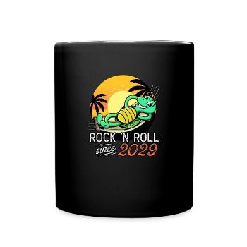 Turtle Rock N Roll Since 2029 Birthday - Full Colour Mug - black - Front