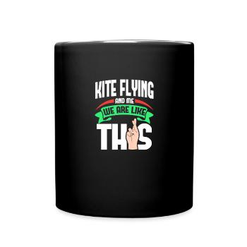 Kite Flying Me sind wie - Tasse einfarbig - Schwarz - Vorne