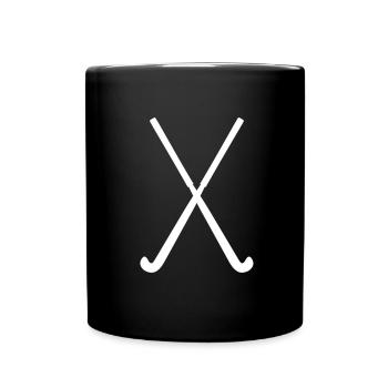 Hockeyschläger als Geschenk für Hockeyspieler - Tasse einfarbig - Schwarz - Vorne