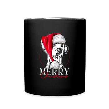 Santa DALMATIAN Merry Christmas Dogs Wilsigns - Full Colour Mug - black - Front
