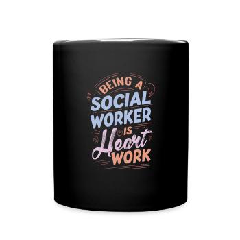 Être un travailleur social est un travail de cœur mignon social - Mug uni - noir - Devant