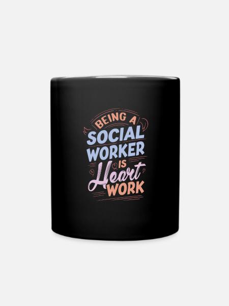 Être un travailleur social est un travail de cœur mignon social - Mug uni - noir