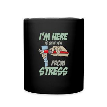Funny Plumber Saying Save You From Stress Plumbing - Tasse einfarbig - Schwarz - Vorne