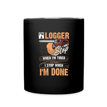 Je suis un bûcheron drôle - Mug uni - noir - Devant