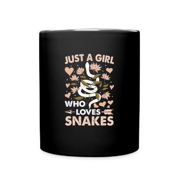 Just A Girl Who Loves Snakes - Tasse einfarbig - Schwarz - Vorne