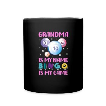 Grand-mère est mon nom Bingo est mon jeu Drôle Bingo - Mug uni - noir - Devant