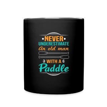 Never Underestimate An Old Man With A Paddle Kayak - Full Colour Mug - black - Front
