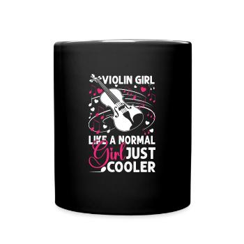 Violin Girl Funny Violinist String Instrument - Full Colour Mug - black - Front