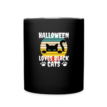 halloween loves black cats gift idea - Full Colour Mug - black - Front