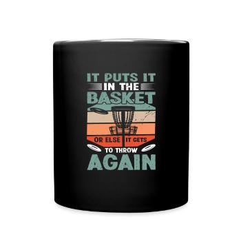 Il le met dans le panier Disc Golf Funny Disc - Mug uni - noir - Devant