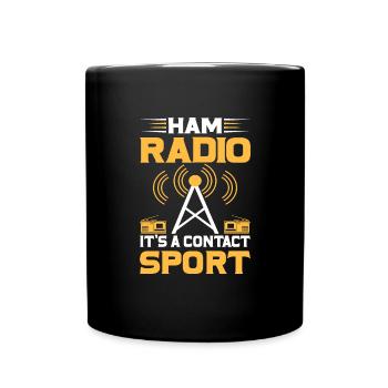 Ham Radio It's Contact Sport Funny Amateur Ham - Full Colour Mug - black - Front