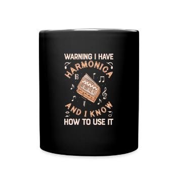 I Have A Harmonica Funny Harmonica Player - Tasse einfarbig - Schwarz - Vorne