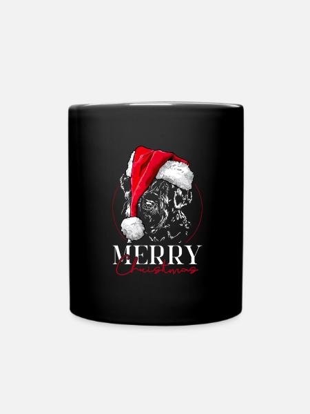 Santa RIESENSCHNAUZER Merry Christmas Wilsigns - Tasse einfarbig - Schwarz
