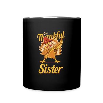 Action de grâce Une sœur reconnaissante Schwester - Mug uni - noir - Devant