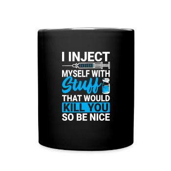 Diabetes Awareness Type 1 Diabetes Funny T1D - Full Colour Mug - black - Front