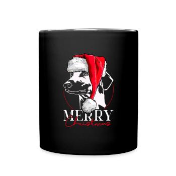 Santa SLOUGHI Merry Christmas Greyhounds Wilsigns - Full Colour Mug - black - Front