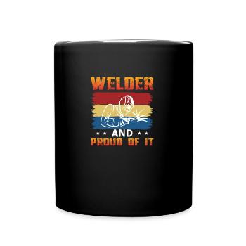Welder and proud of it cool design - Full Colour Mug - black - Front