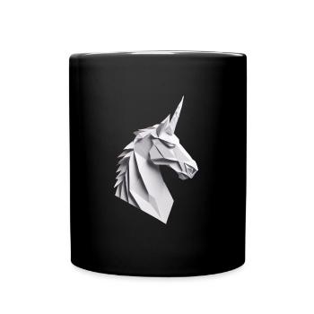 Licorne épique en origami - Mug uni - noir - Devant