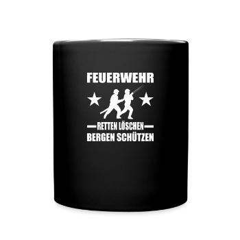 Feuerwehr - Tasse einfarbig - Schwarz - Vorne