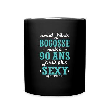 90 ans humour drôles anniversaire 90 ans - Mug uni - noir - Devant