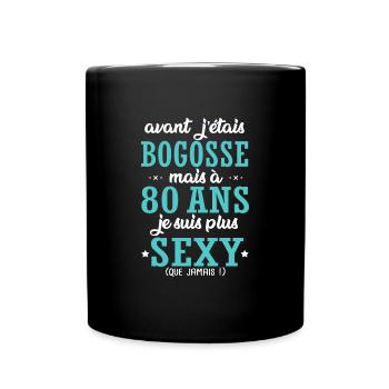 80 ans humour drôles anniversaire 80 ans - Mug uni - noir - Devant