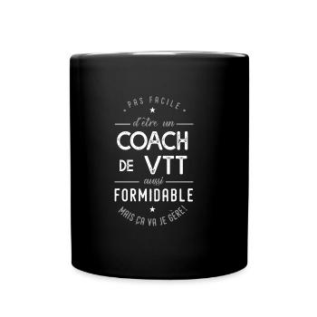 coach VTT formidable cadeau sport vélo montagne - Mug uni - noir - Devant