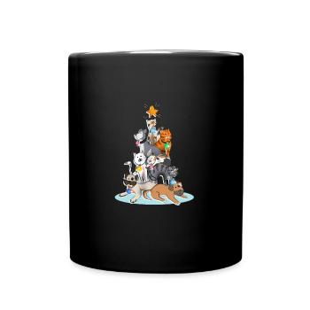 Arbre de Noël Chats Chat Chiens - Mug uni - noir - Devant