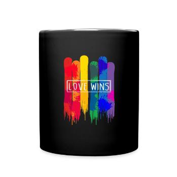Love wins LGBT - Full Colour Mug - black - Front