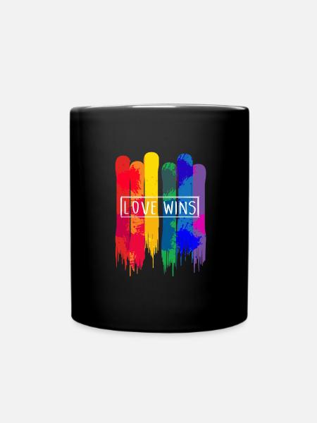 Liebe gewinnt LGBT - Tasse einfarbig - Schwarz