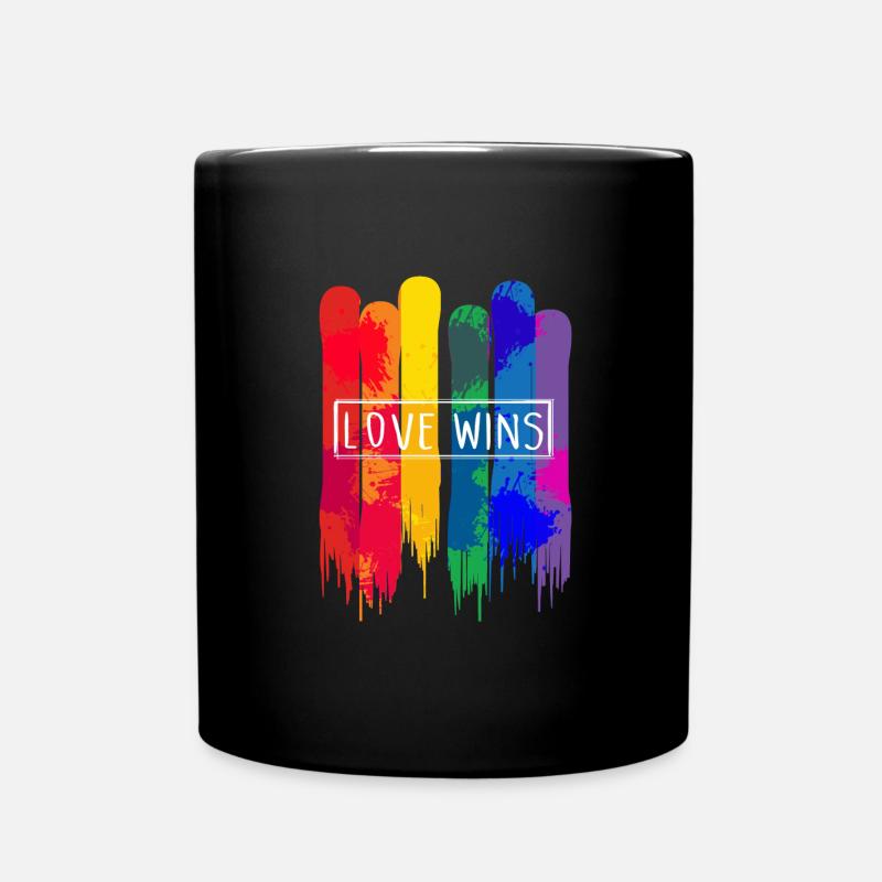 Liebe gewinnt LGBT - Tasse einfarbig - Schwarz