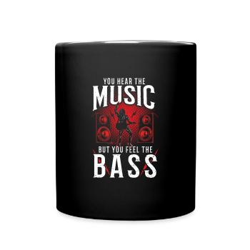 You Hear the Music But You Feel the Bass - Guitar - Full Colour Mug - black - Front