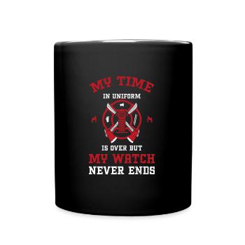 Mon temps en uniforme est terminé, mais m... - Mug uni - noir - Devant