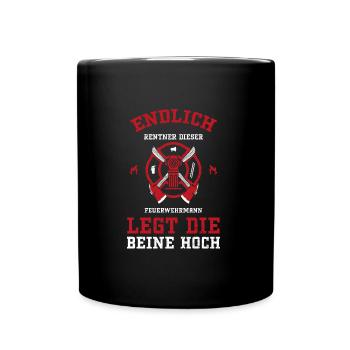 Endlich Rentner Dieser Feuerwehr... - Tasse einfarbig - Schwarz - Vorne