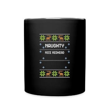 Naughty Nice Redhead - Full Colour Mug - black - Front
