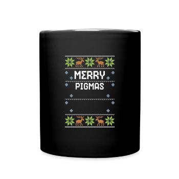 Merry Pigmas - Ugly Christmas - Tasse einfarbig - Schwarz - Vorne