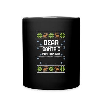 Dear Santa I Can Explain - Tasse einfarbig - Schwarz - Vorne