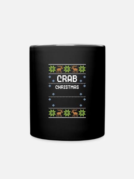 Crab Christmas - Ugly Christmas - Tasse einfarbig - Schwarz