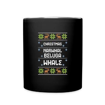 Christmas Narwhal Beluga Whale - Tasse einfarbig - Schwarz - Vorne