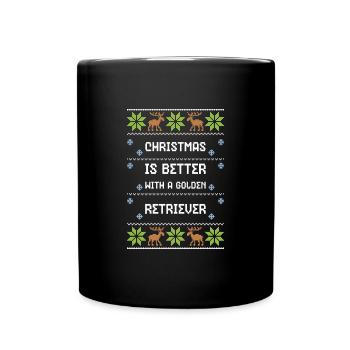Christmas is better with a golden... - Full Colour Mug - black - Front