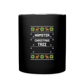 Hamster Christmas Tree - Tasse einfarbig - Schwarz - Vorne