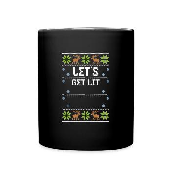 Let's Get Lit - Ugly Christmas - Full Colour Mug - black - Front