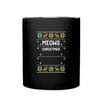 Meows Christmas - Ugly Christmas - Tasse einfarbig - Schwarz - Vorne