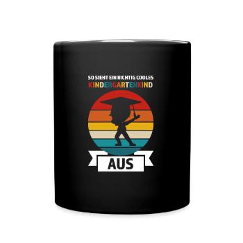 Kindergarten Anfang Kita-Start Geschenk - Tasse einfarbig - Schwarz - Vorne