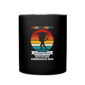 Kindergarten Anfang Kita-Start Geschenk - Tasse einfarbig - Schwarz - Vorne
