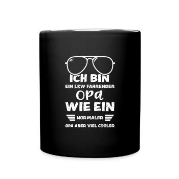 Ich Bin Ein LKW Fahrender Opa Wi... - Tasse einfarbig - Schwarz - Vorne